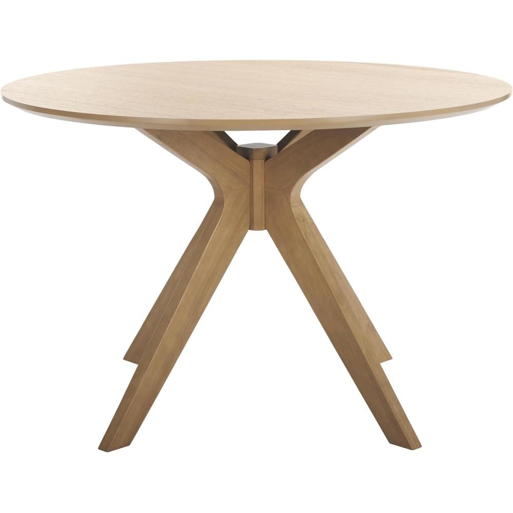 image:imageSAFAVIEH Couture Collection Carolee Black 46Inch Round Dining Table Farmhouse Dining Table for Kitchen or Dining Room Seats Up to 4 SFV2134BNatural