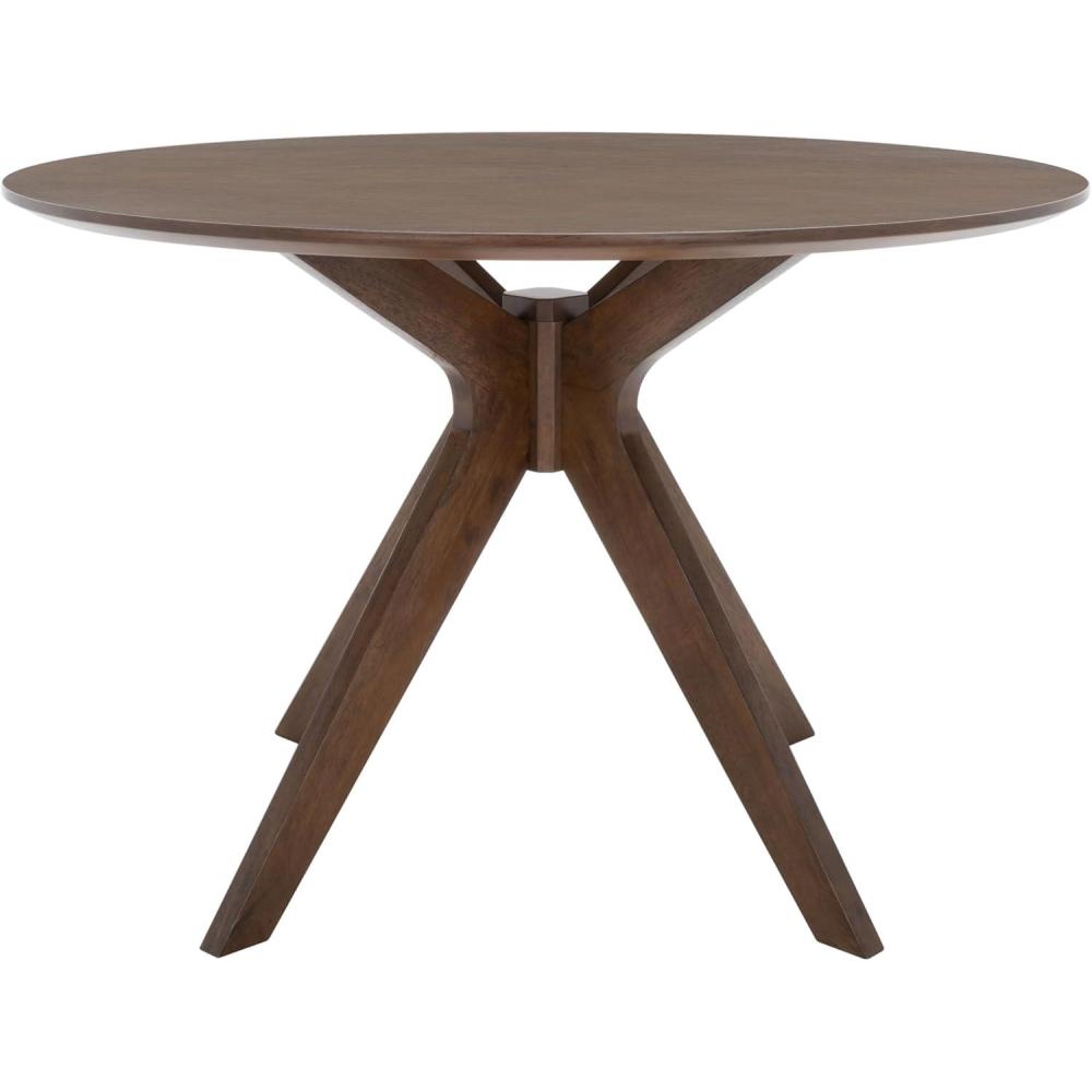 image:imageSAFAVIEH Couture Collection Carolee Black 46Inch Round Dining Table Farmhouse Dining Table for Kitchen or Dining Room Seats Up to 4 SFV2134BWalnut