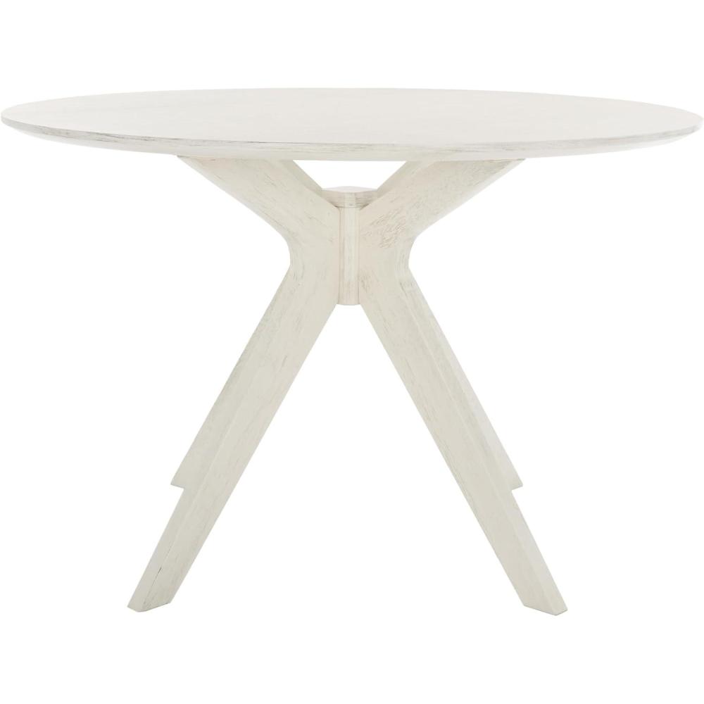 image:imageSAFAVIEH Couture Collection Carolee Black 46Inch Round Dining Table Farmhouse Dining Table for Kitchen or Dining Room Seats Up to 4 SFV2134BWhite Washed