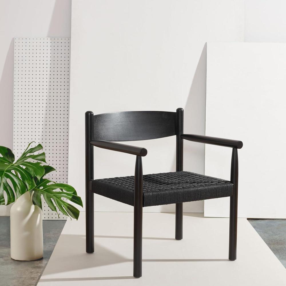 image:imageSAFAVIEH Couture Collection Adalee Accent Chair Natural Brown Danish Rope Solid Wood Fully Assembled SFV9025ABlack