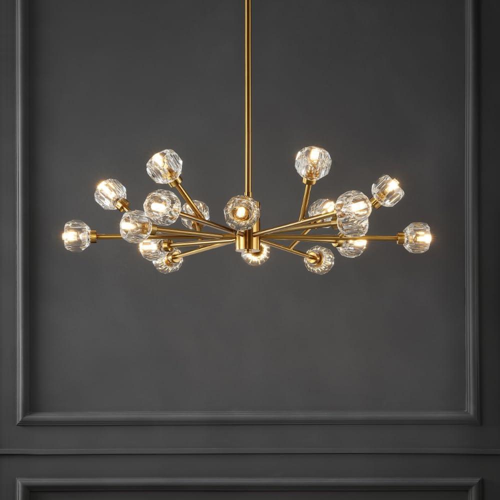 image:imageSAFAVIEH Couture Collection Breyer Sputnik Gold Crystal Adjustable ChandelierGold