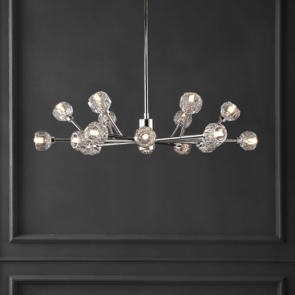 image:imageSAFAVIEH Couture Collection Breyer Sputnik Gold Crystal Adjustable ChandelierNickle