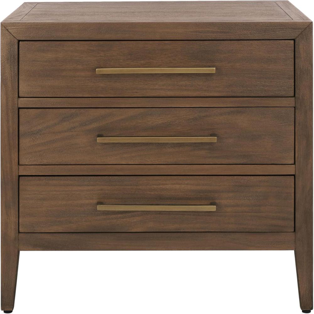 image:imageSAFAVIEH Couture Home Collection Ariella Light Grey 3Drawer Wood Nightstand Table Fully AssembledBrown