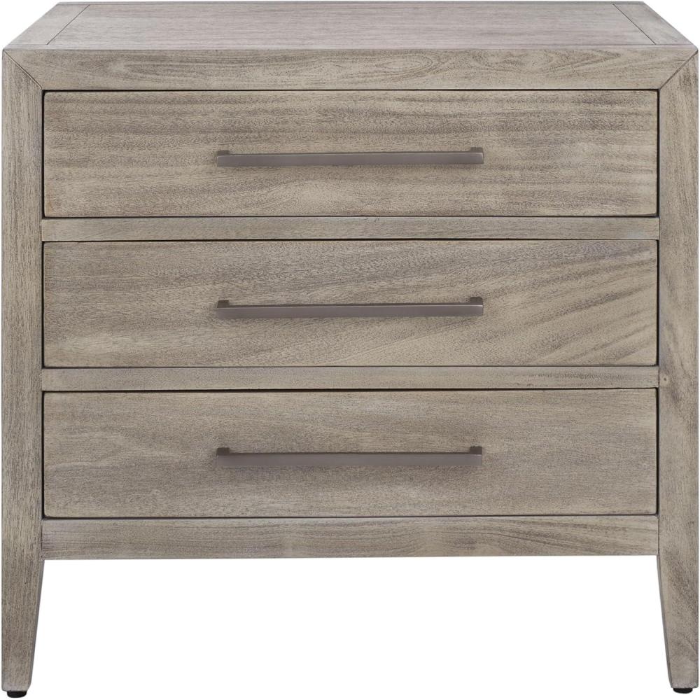 image:imageSAFAVIEH Couture Home Collection Ariella Light Grey 3Drawer Wood Nightstand Table Fully AssembledLight Grey