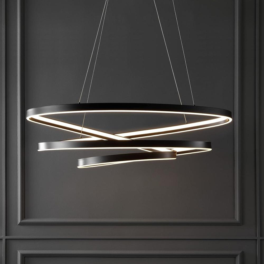 image:imageSAFAVIEH Couture Lighting Collection Brianne Modern White Infinity LED ChandelierBlack