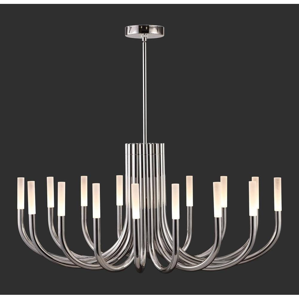 image:imageSAFAVIEH Couture Lighting Collection Evonne Silver 12Light Adjustable Hanging Chandelier Light Fixture LED Bulbs IncludedSilver