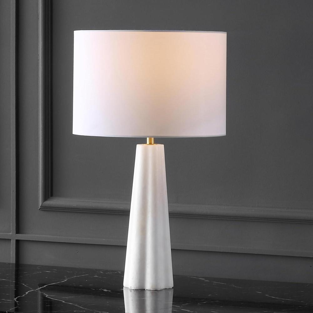image:imageSAFAVIEH Couture Lighting Collection Ophelie White 25inch Table Lamp for Bedroom Living Room Home Office Desk Nightstand LED Bulb Included