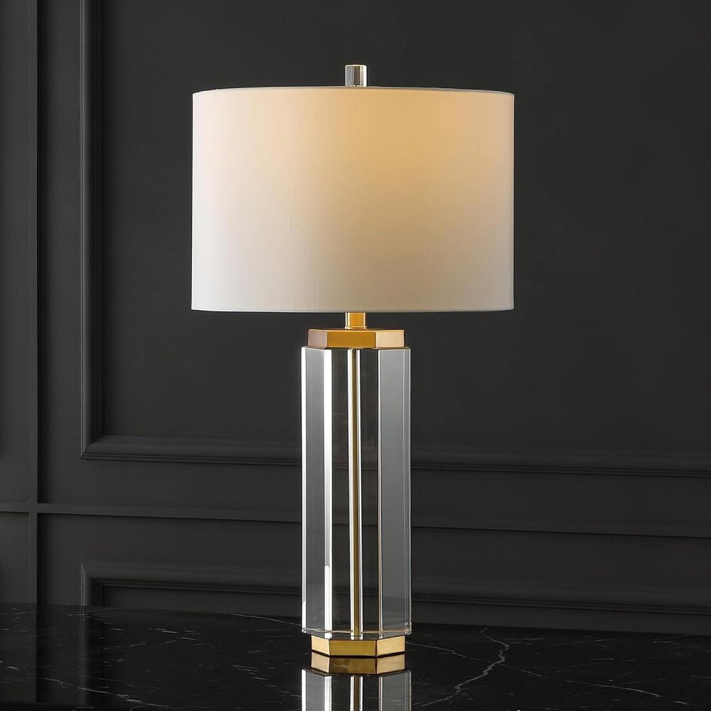 image:imageSAFAVIEH Couture Lighting Collection Roshan Crystal 28inch Bedroom Living Room Home Office Desk Nightstand Table Lamp LED Bulb Included
