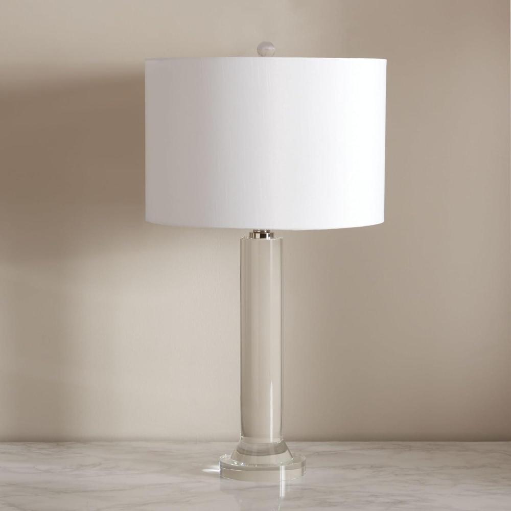 image:imageSAFAVIEH Couture Lighting Collection Saravia NickelWhite Crystal 28inch Table Lamp LED Bulbs Included