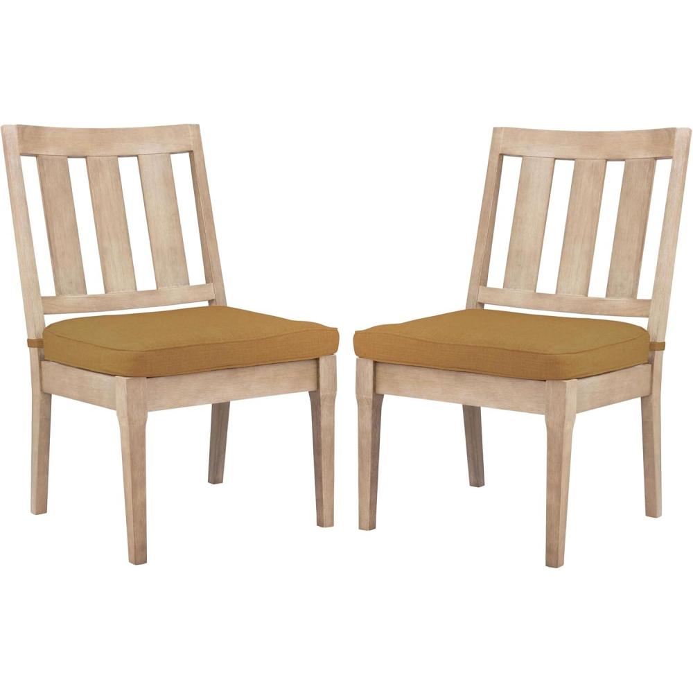 image:imageSAFAVIEH Couture Patio Dominica Natural and White Wooden Outdoor Dining Chair Set of 2 NaturalWhiteNaturalBrown