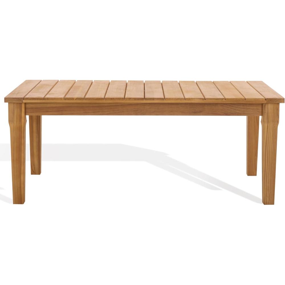 image:imageSAFAVIEH Couture Patio Martinique Natural Wood Outdoor Coffee TableNatural Teak