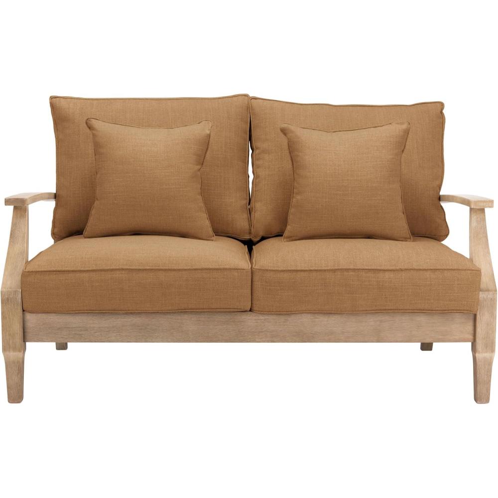 image:imageSAFAVIEH Couture Patio Martinique Natural and White Wood Outdoor Loveseat NaturalWhiteNaturalBrown