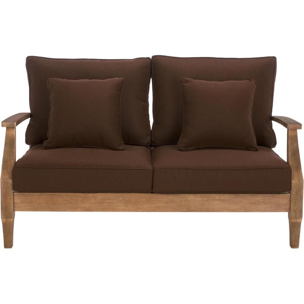 image:imageSAFAVIEH Couture Patio Martinique Natural and White Wood Outdoor Loveseat NaturalWhiteNaturalDark Brown