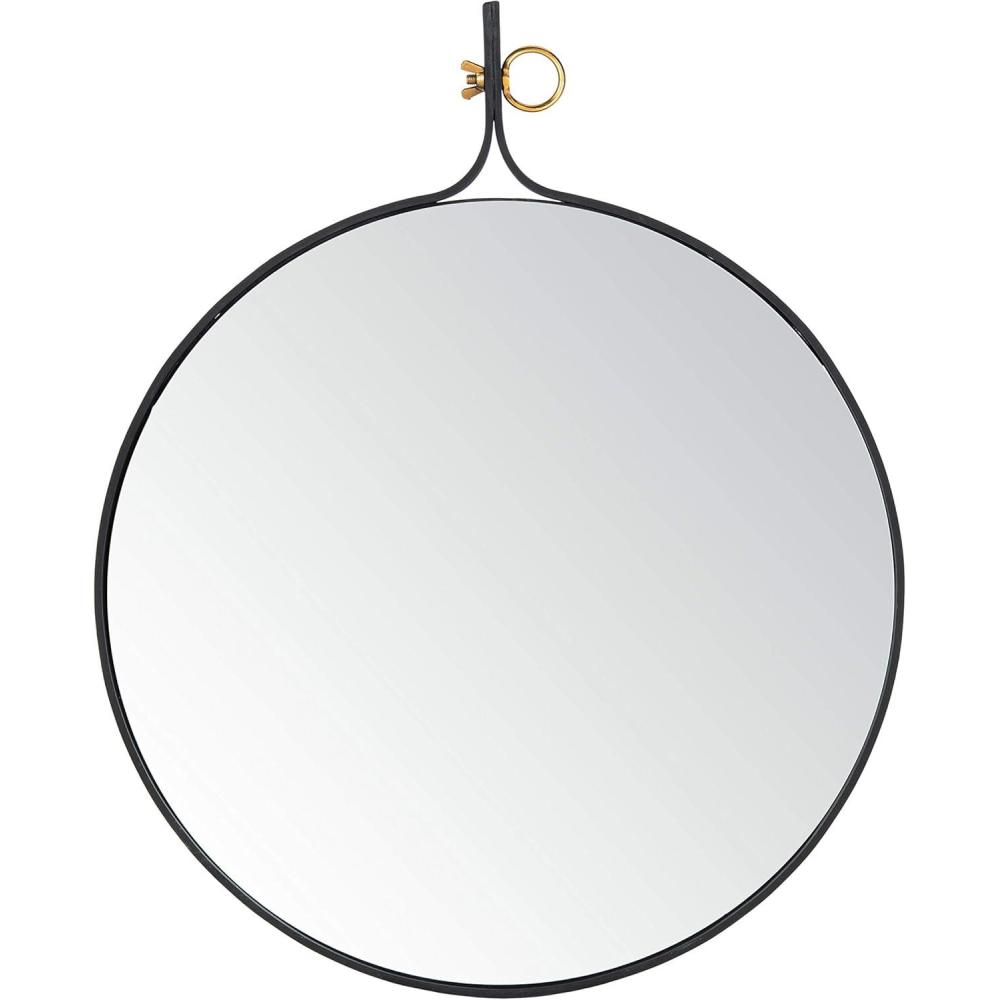 image:imageSAFAVIEH Home Chandlen Black Matte 30inch High Decorative Accent Mirror