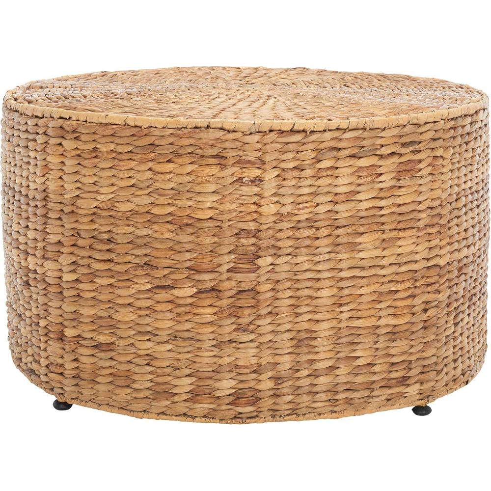 image:imageSAFAVIEH Home Collection Jesse Wicker Coffee Table Fully Assembled Natural Fiber Accent Coffee Table with Iron Legs Modern Coastal Style SEA7035A