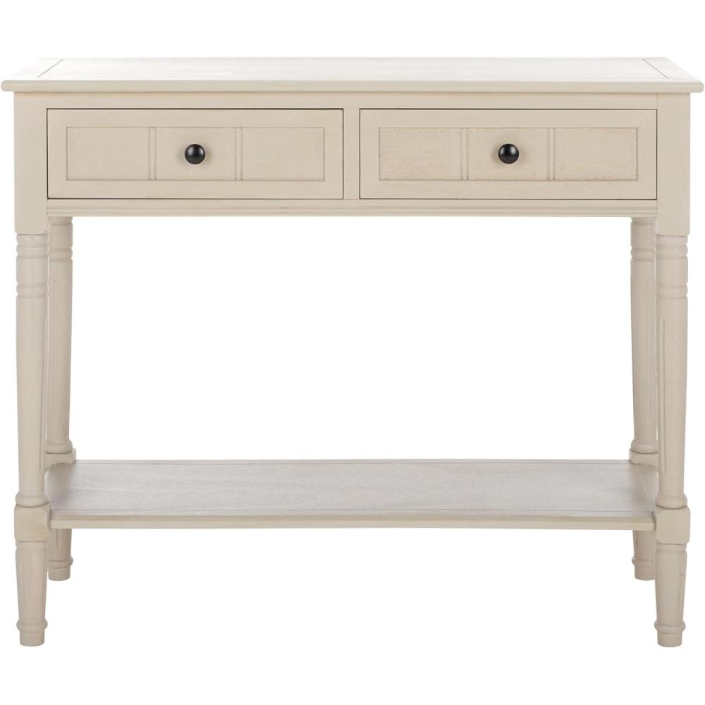 image:imageSAFAVIEH Home Collection Samantha Entryway Console Table Vintage Grey 2Drawer Storage Sofa Table AMH5710AVintage Grey