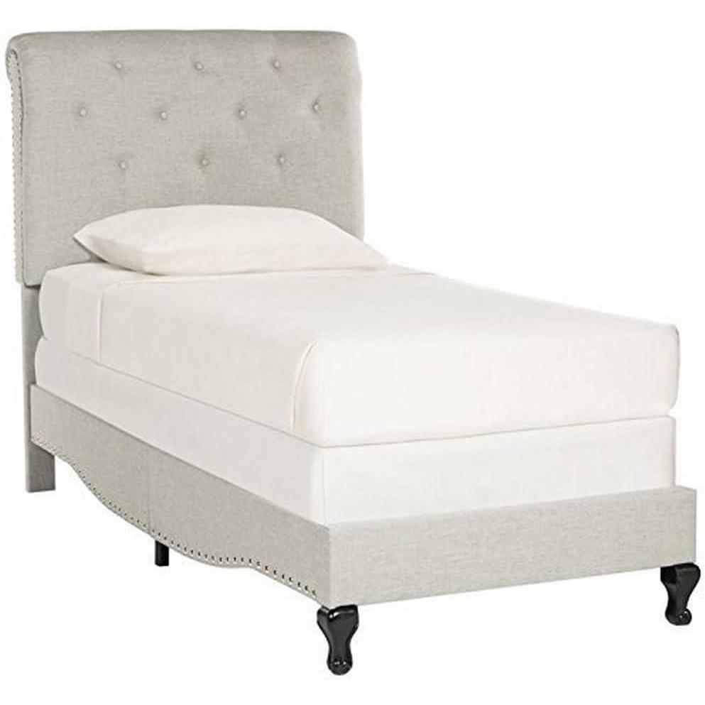 image:imageSAFAVIEH Home Collection Hathaway Taupe amp Rustic Oak Bed QueenLight Grey