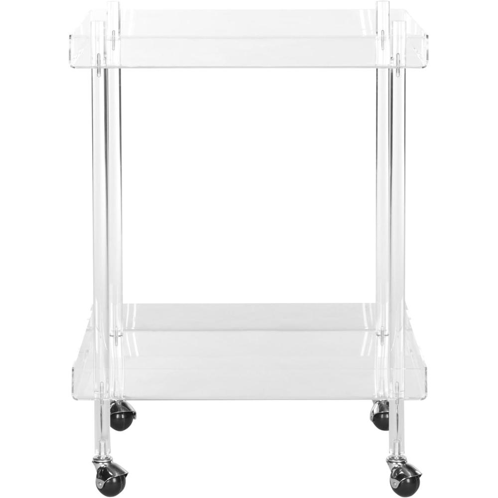 image:imageSAFAVIEH Home Collection Healy White Kitchen Cart Clear