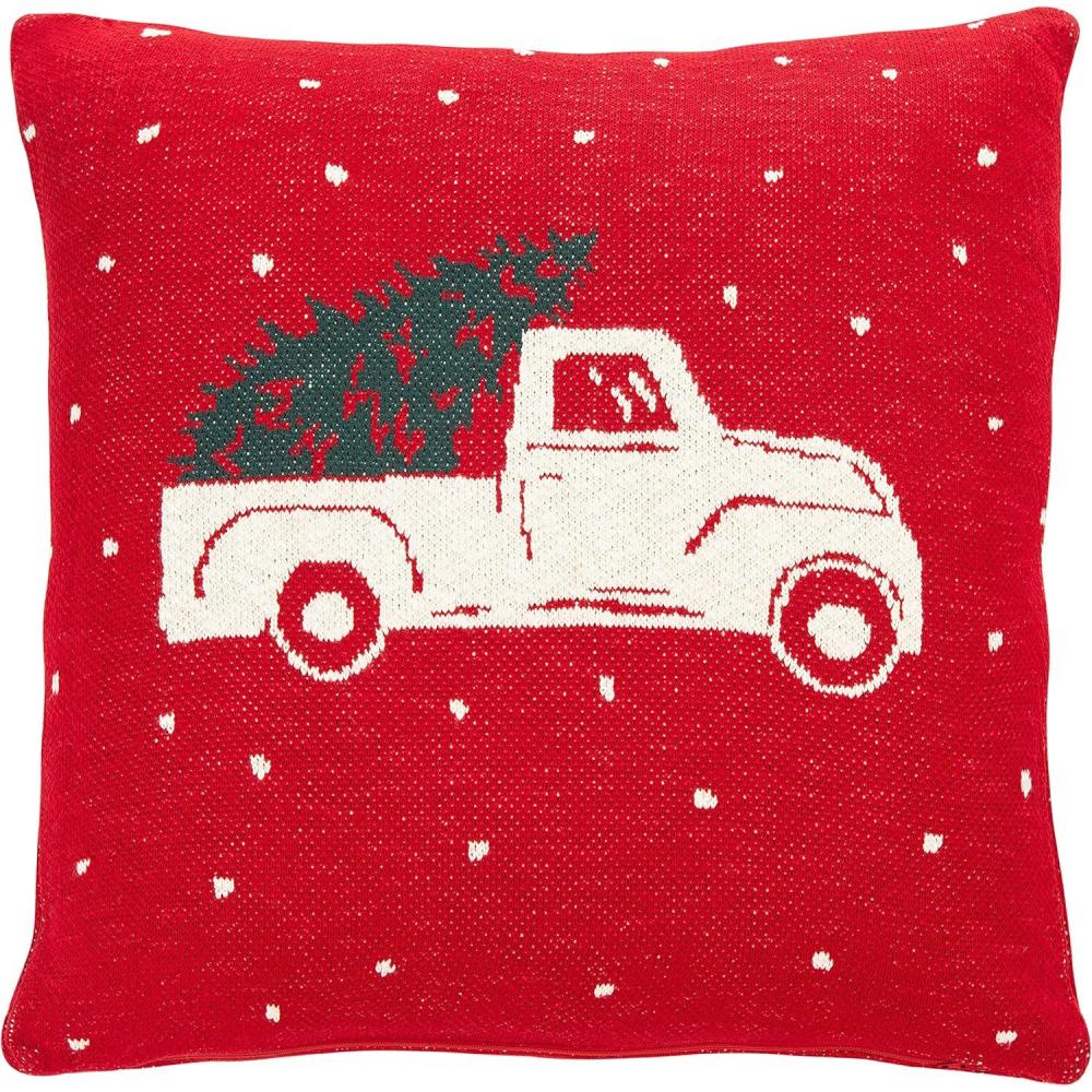 image:imageSAFAVIEH Home Collection Homeward Holiday Red 20inch Square Decorative Accent Throw Pillow Insert Included HOL3008A2020