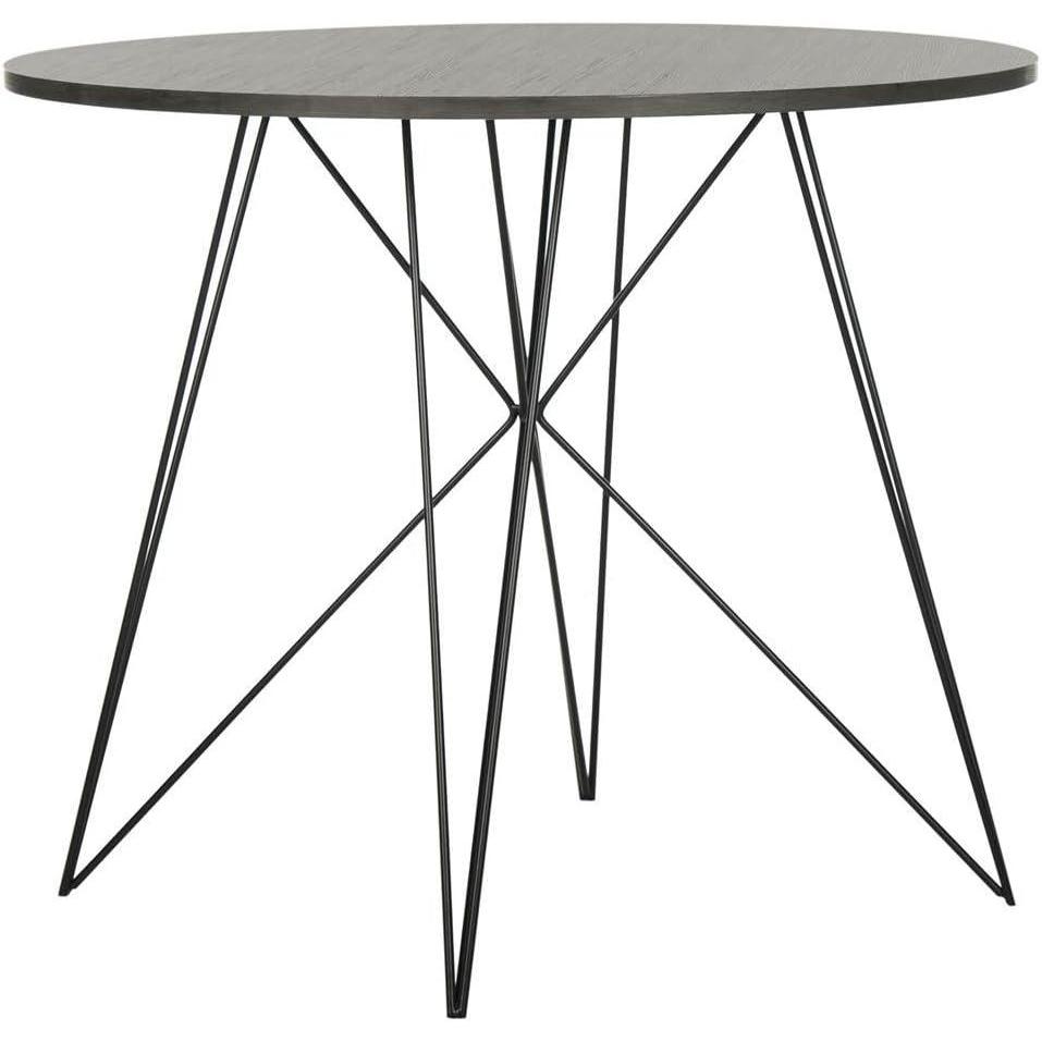 image:imageSAFAVIEH Home Collection Marino MidCentury Modern Dark Grey Hairpin Leg Round Dining Table