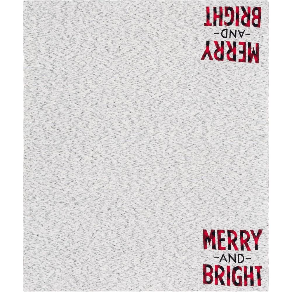 image:imageSAFAVIEH Home Collection Merry and Bright GreyRed 50 x 60inch Holiday Decorative Throw Blanket