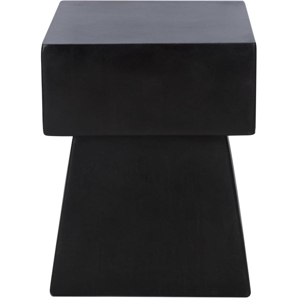 image:imageSAFAVIEH Outdoor Collection Zen Mushroom Modern Dark Grey Concrete Accent Table Fully AssembledBlack
