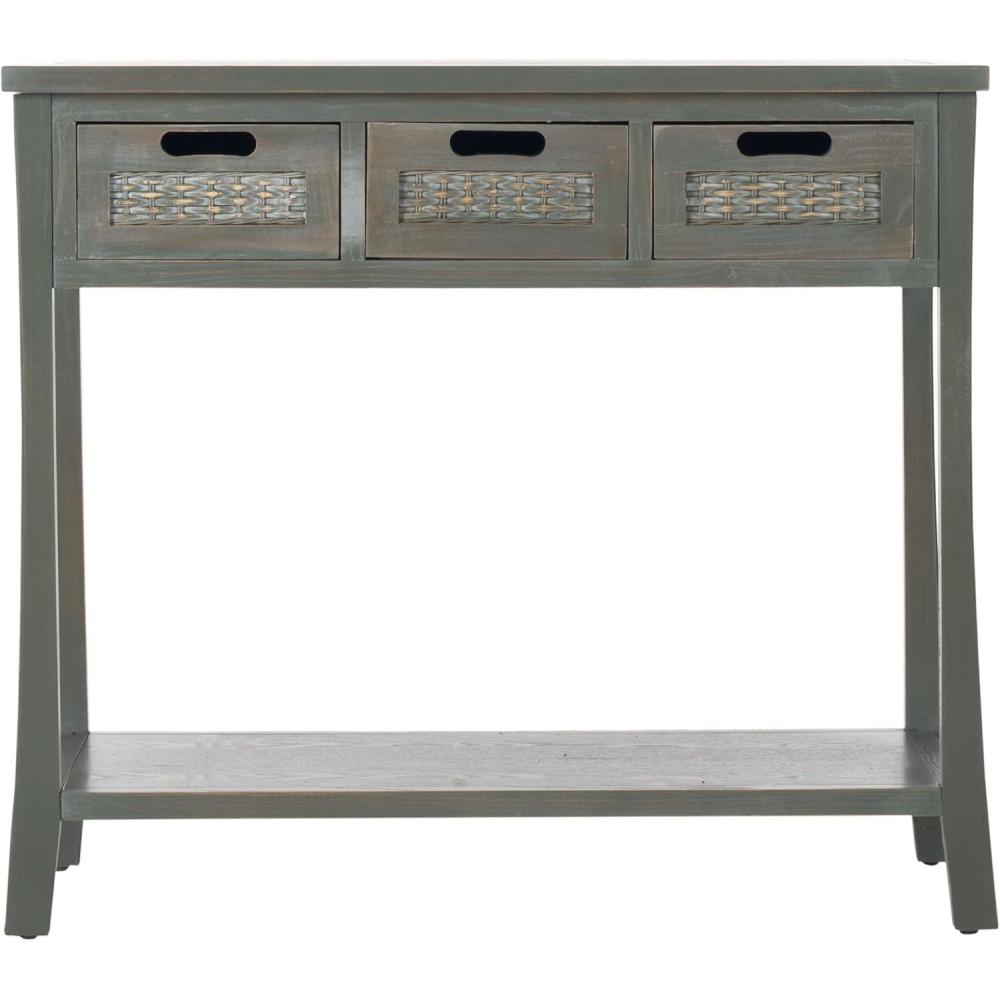 image:imageSafavieh American Homes Collection Autumn Vintage Cream 3Drawer Console TableAsh Grey