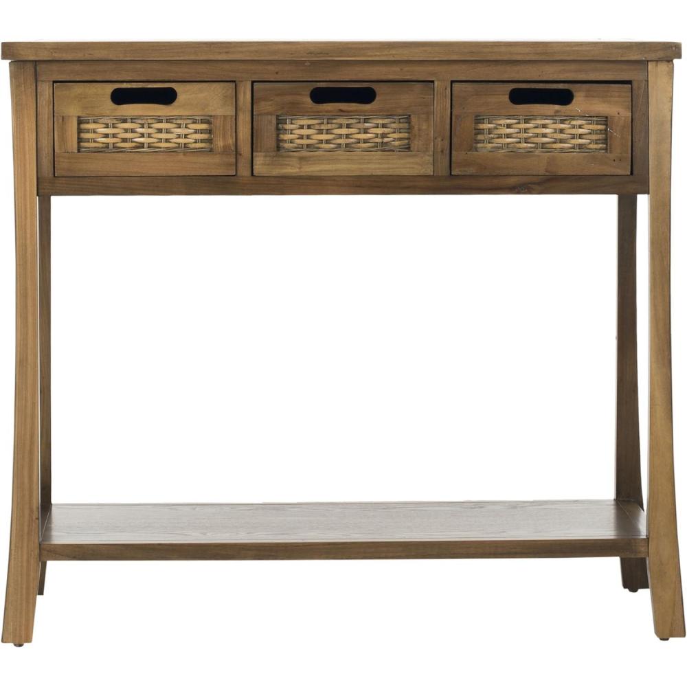 image:imageSafavieh American Homes Collection Autumn Vintage Cream 3Drawer Console TableOak