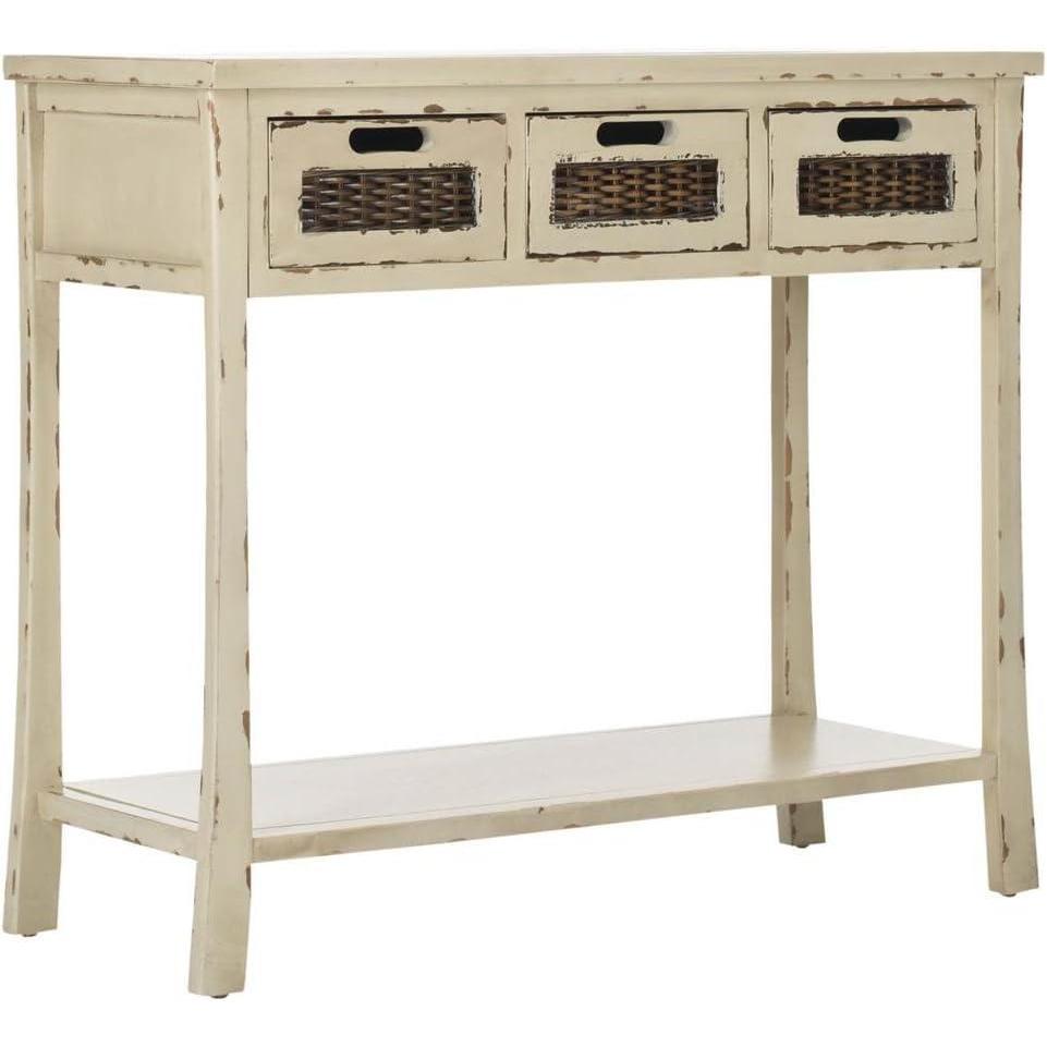 image:imageSafavieh American Homes Collection Autumn Vintage Cream 3Drawer Console TableVintage Cream