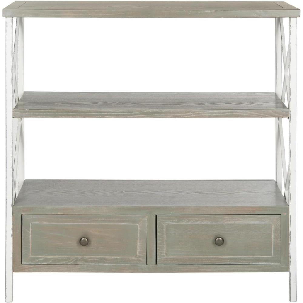 image:imageSafavieh American Homes Collection Chandra Pale Blue and White Smoke Console TableAsh Grey