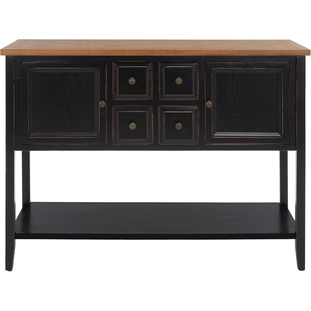 image:imageSafavieh American Homes Collection Charlotte Medium Oak SideboardBlack  Oak