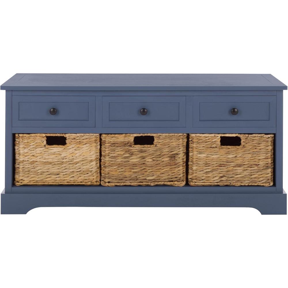 image:imageSafavieh American Homes Collection Damien Vintage Grey 3 Drawer Storage UnitBlue