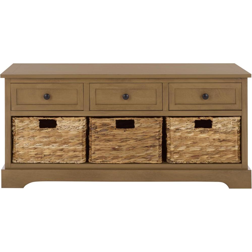 image:imageSafavieh American Homes Collection Damien Vintage Grey 3 Drawer Storage UnitDesert Brown