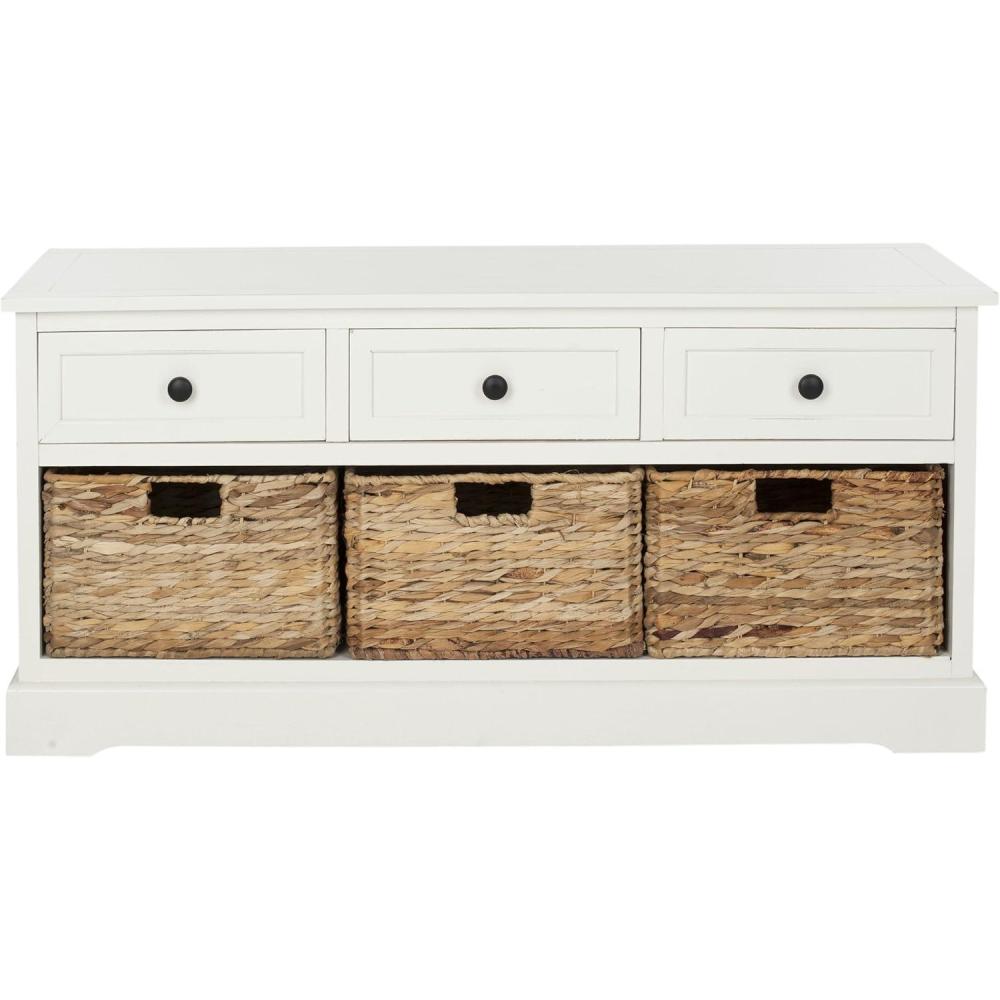 image:imageSafavieh American Homes Collection Damien Vintage Grey 3 Drawer Storage UnitDistressed Cream