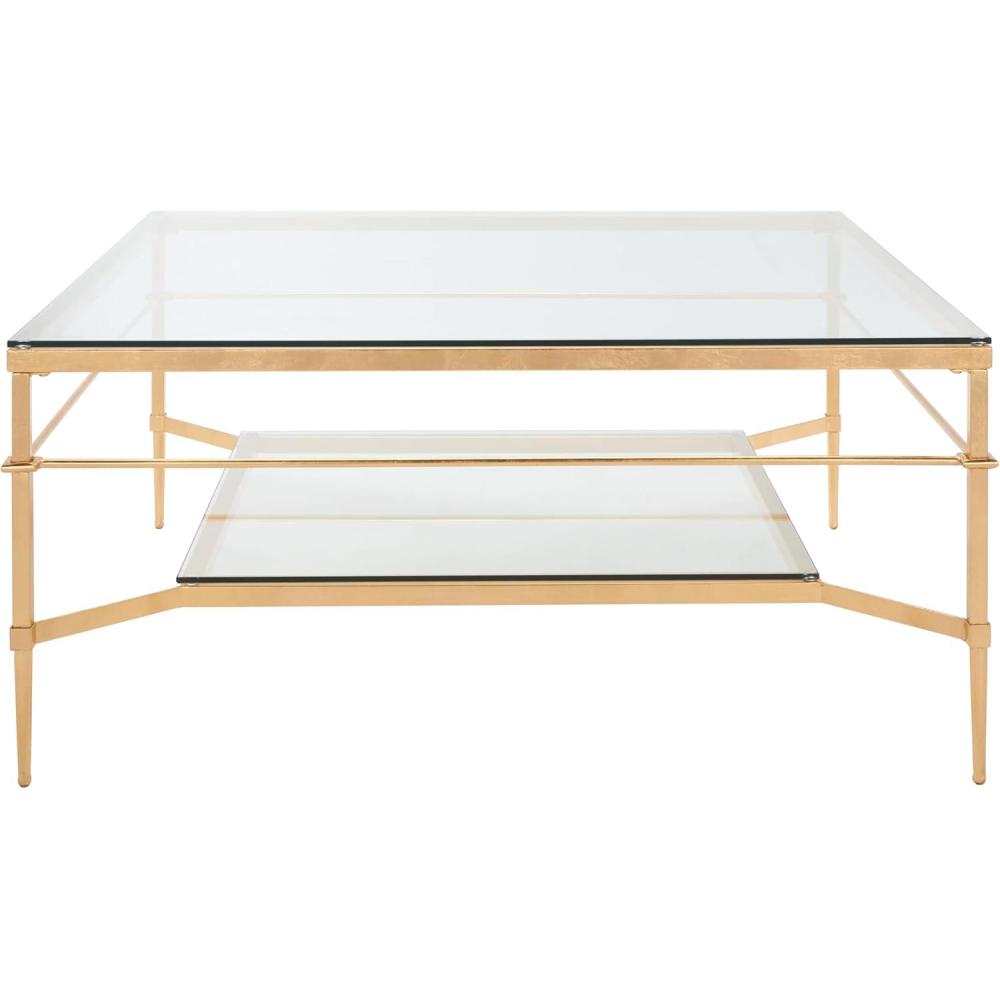 image:imageSafavieh American Homes Collection Mieka Gold Leaf Glass Couture Cocktail TableGoldGlass