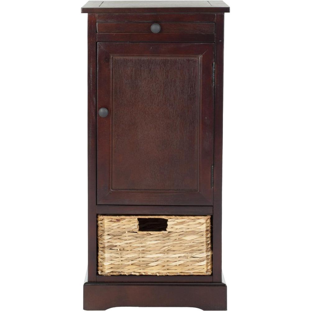 image:imageSafavieh American Homes Collection Raven Vintage Grey Tall Storage UnitDark Cherry