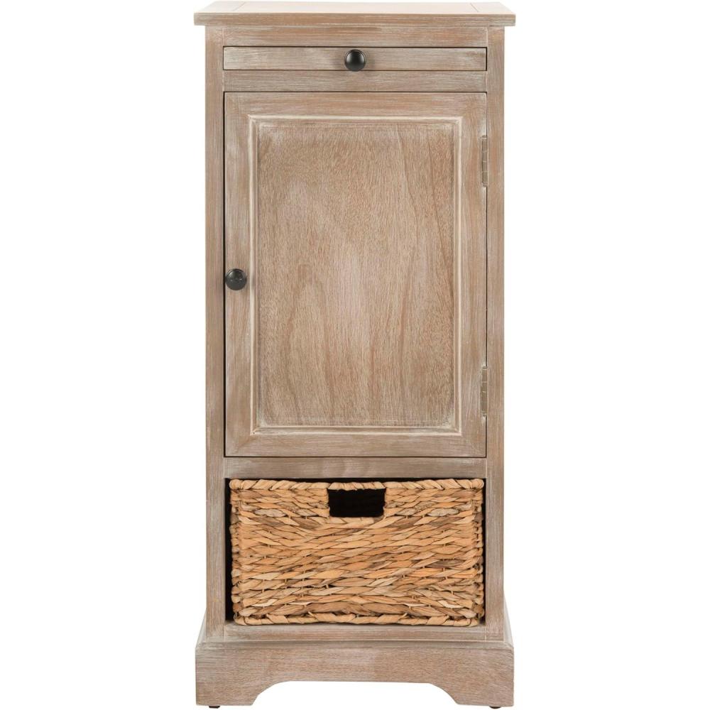 image:imageSafavieh American Homes Collection Raven Vintage Grey Tall Storage UnitWhite Washed