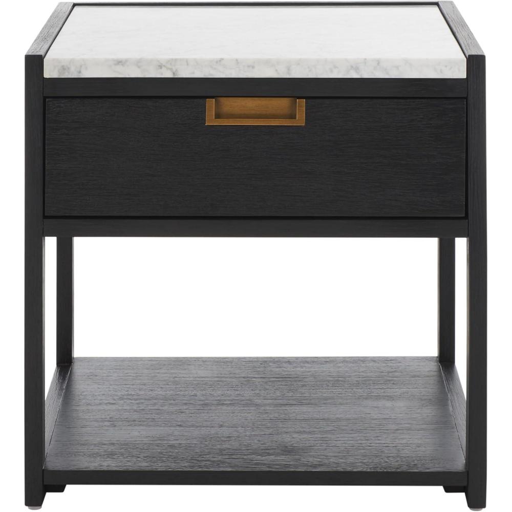 image:imageSafavieh Couture Adeline Dark Chocolate 1drawer Storage NightstandBlack