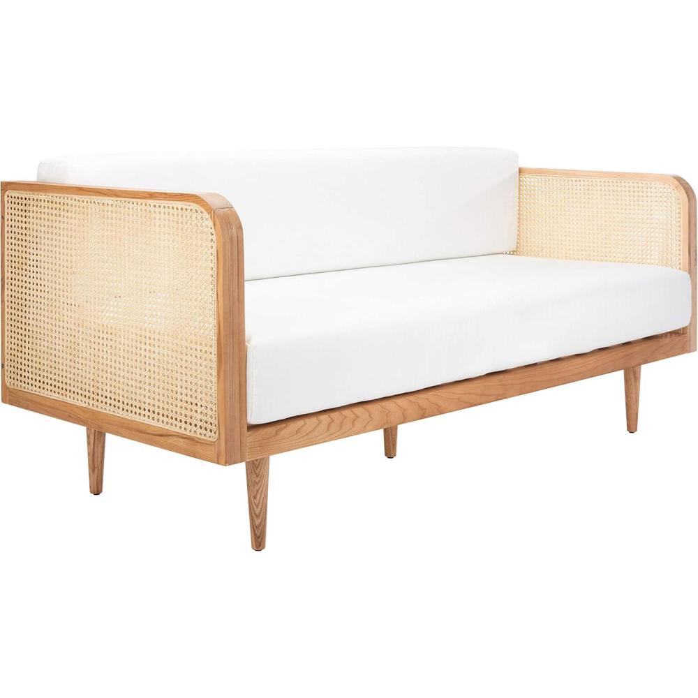 image:imageSafavieh Couture Helena French MidCentury Natural and Beige Rattan DaybedNatural