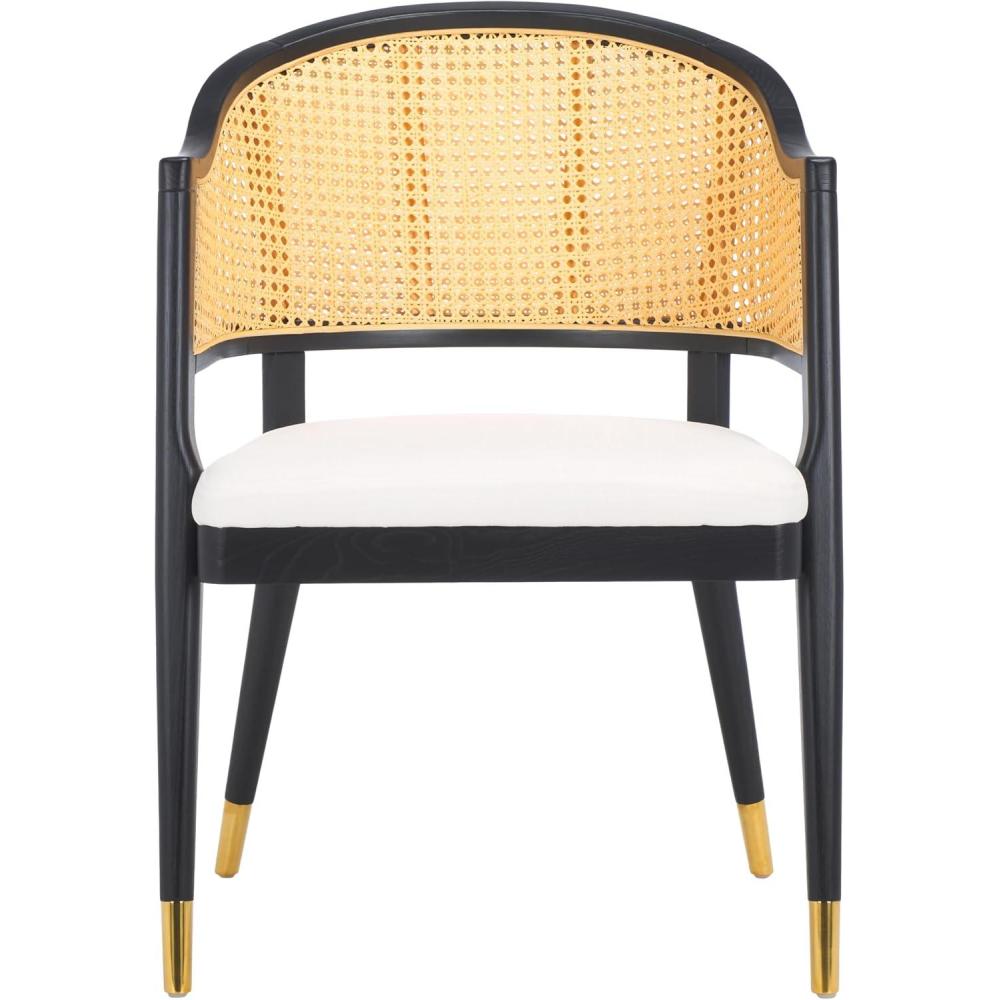 image:imageSafavieh Couture Home Collection Rogue Natural Rattan Living Room Dining Accent Chair Fully Assembled SFV4106BBlack  Natural