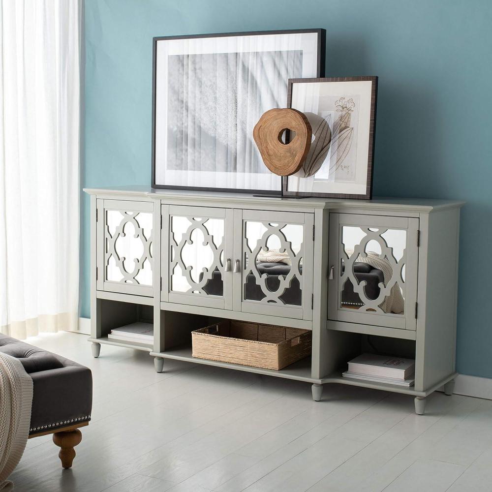 image:imageSafavieh Couture Home Juliette Contemporary Grey Mirrored SideboardGrey