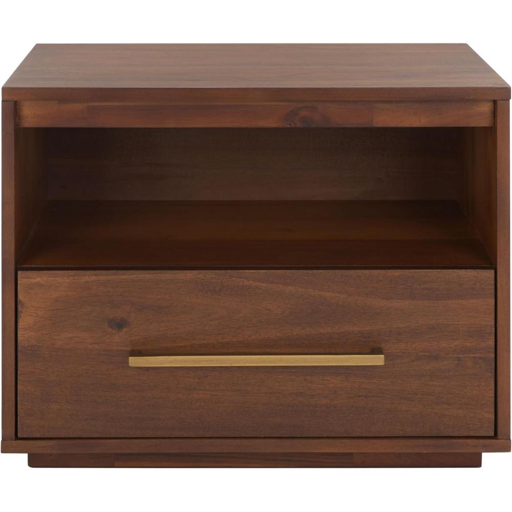 image:imageSafavieh Couture Mallory Dark Chocolate 1Drawer Storage NightstandBrown