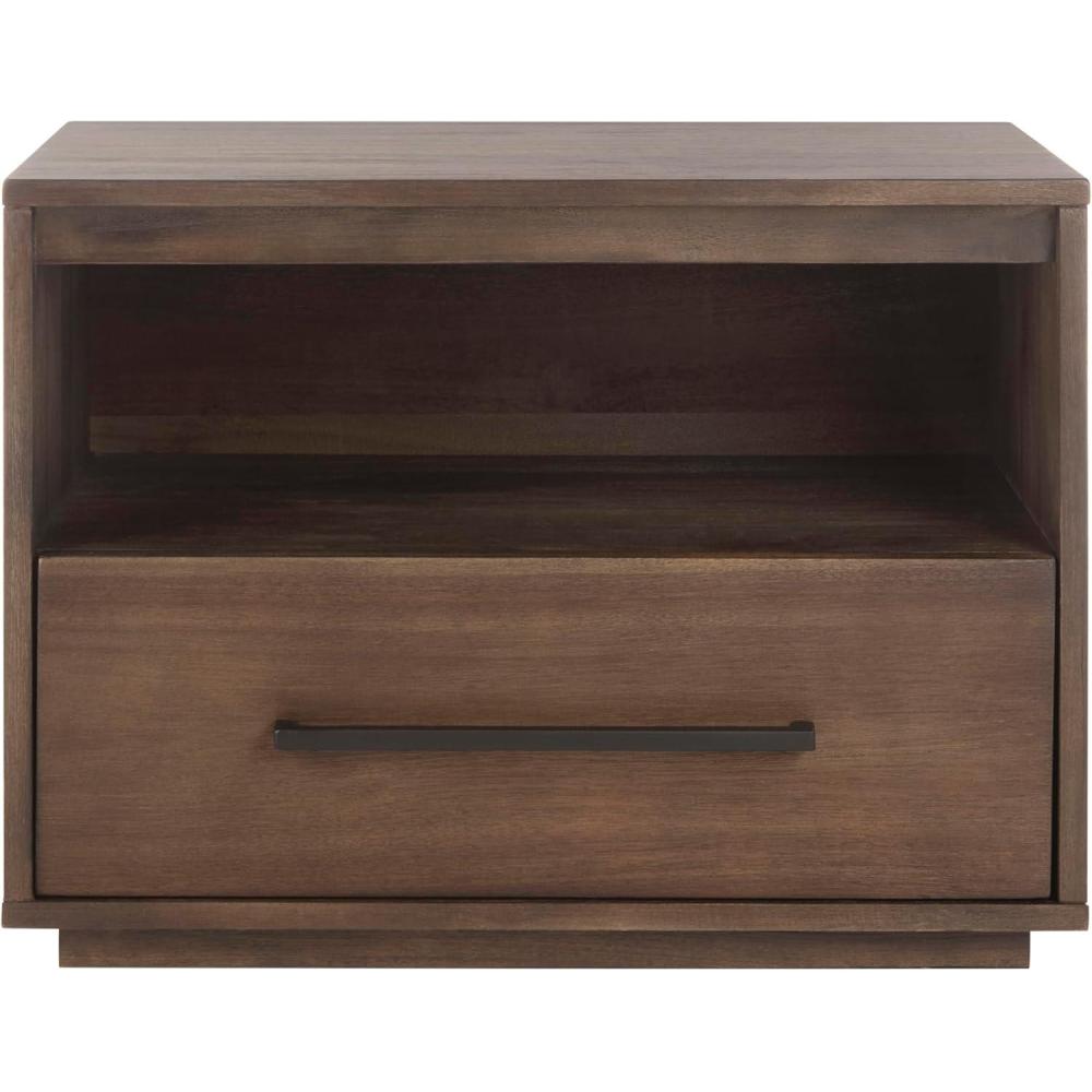image:imageSafavieh Couture Mallory Dark Chocolate 1Drawer Storage NightstandDark Chocolate