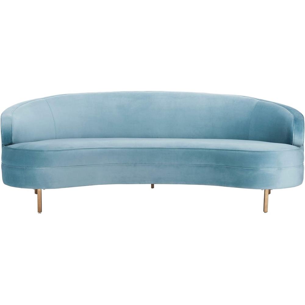 image:imageSafavieh Couture Primrose Glam Light Blue Velvet Curved SofaLight Blue