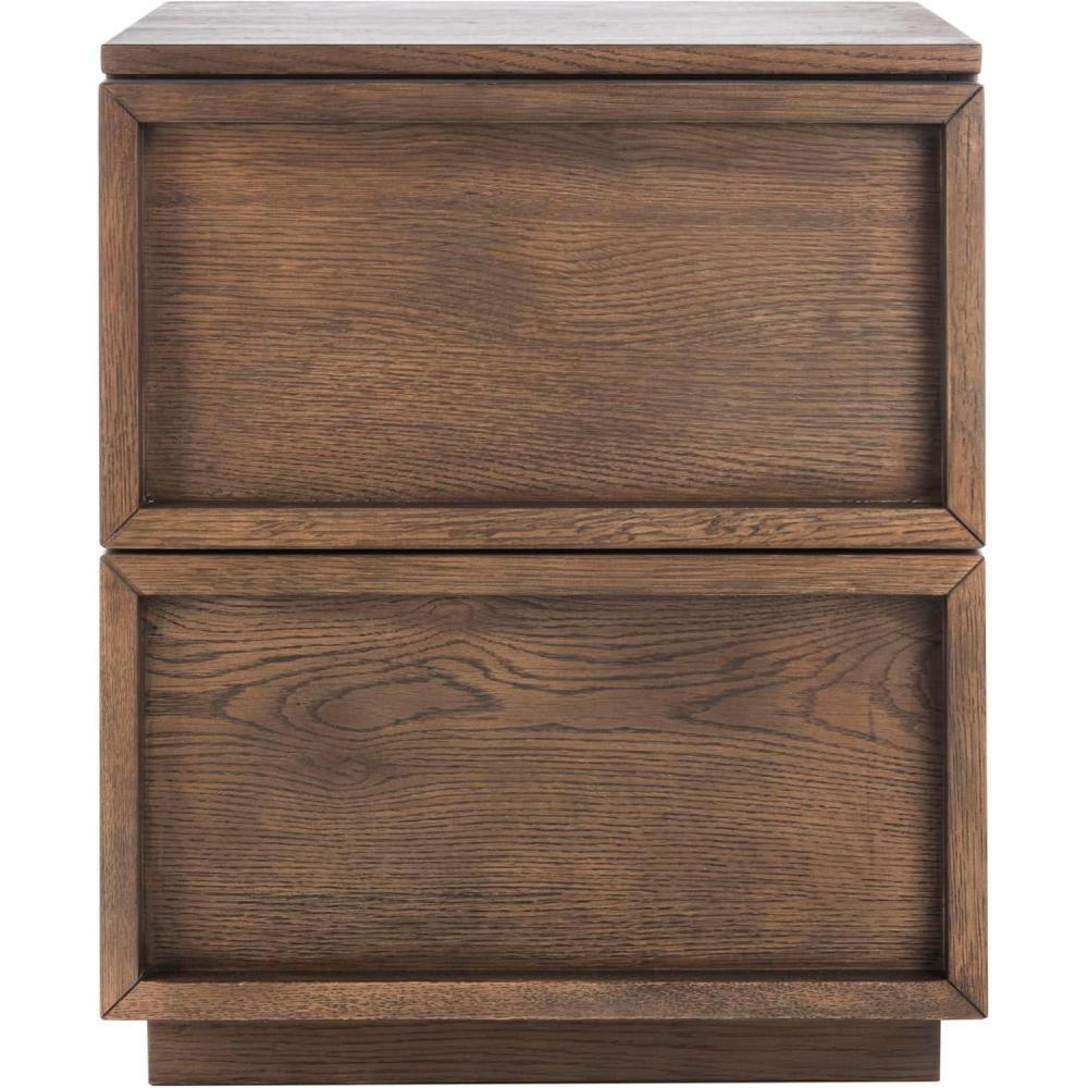 image:imageSafavieh Couture Zeus Natural 2drawer Storage NightstandMedium Oak