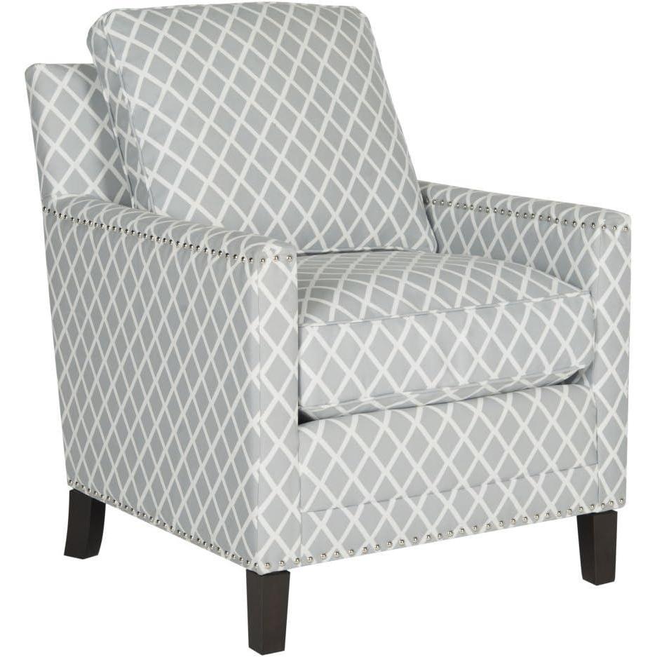 image:imageSafavieh Home Collection Buckler Brown with Silver Nailhead Trim Club ChairGrey  White