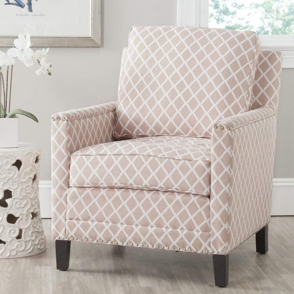 image:imageSafavieh Home Collection Buckler Brown with Silver Nailhead Trim Club Chairpink