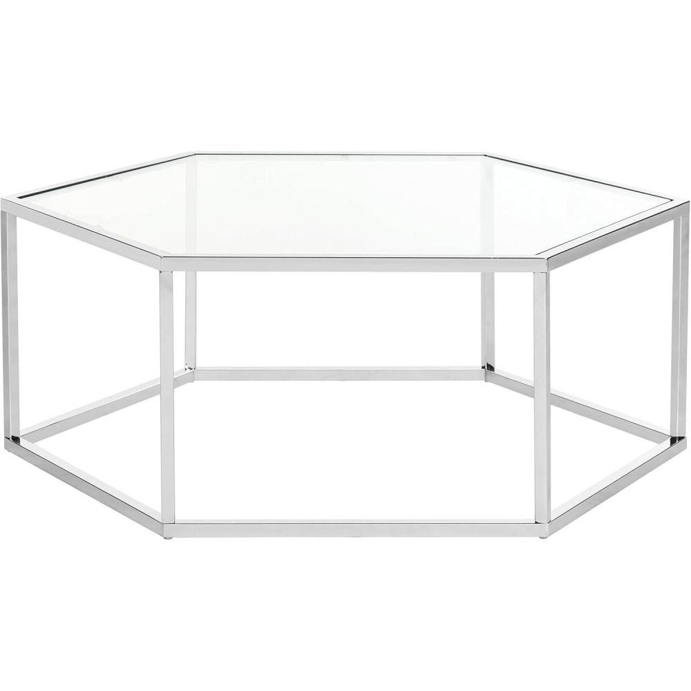 image:imageSafavieh Home Collection Eliana Chrome and Glass Hexagon Coffee Table