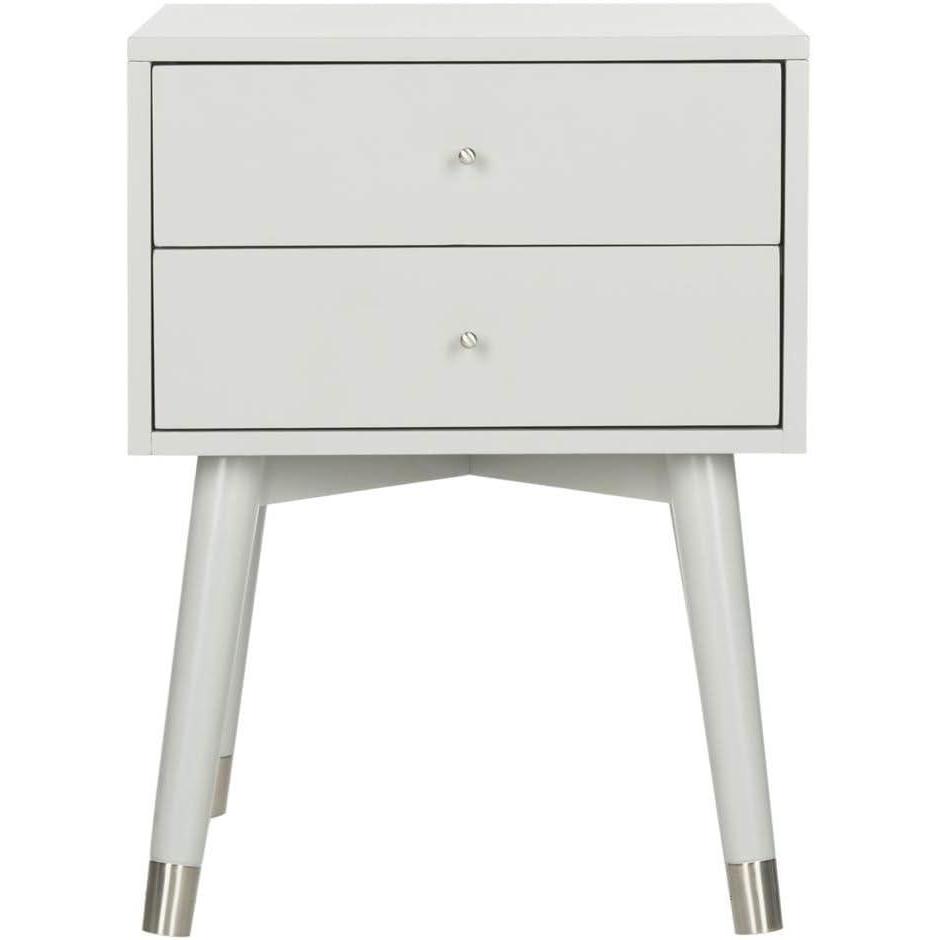 image:imageSafavieh Home Collection Lyla Mid Century Retro Silver Cap Nightstand WalnutGoldGrey Silver