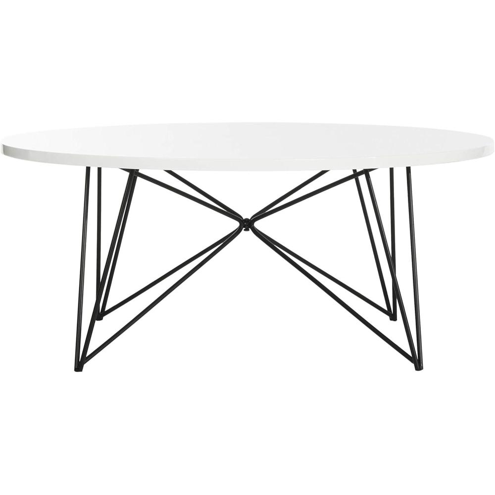 image:imageSafavieh Home Collection Maris Modern White Lacquer Round Hairpin Leg Coffee TableWhite